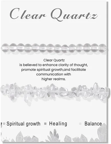 Vista 43 de Pulseras de cristal curativo para mujer, 2 pulseras de piedra natural de 0.236 pulgadas, pulseras elásticas de cuentas de cristal hechas a mano