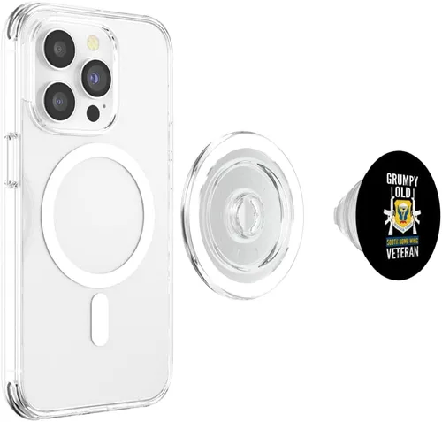 Vista 4 de Grumpy Old 509th Bomb Wing Retired US Veteran Military PopSockets MagSafe PopGrip for iPhone