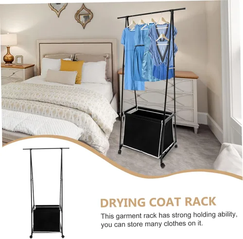 Vista 5 de WOONEKY Perchero portátil cestas de metal percha soporte de ropa resistente para dormitorio