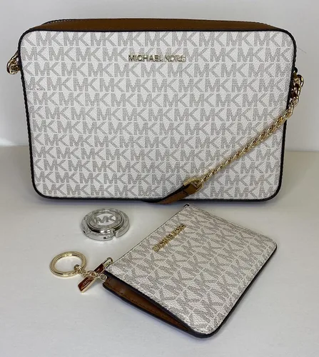 Vista 3 de Michael Kors Bolso cruzado Jet Set para mujer Signature Mk Vanilla
