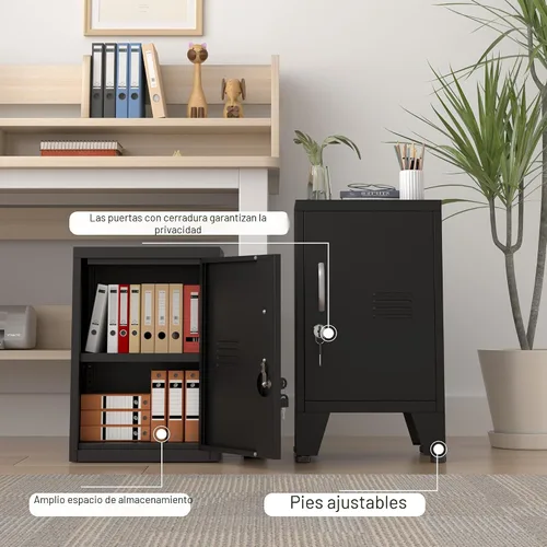 Vista 7 de Gabinete de almacenamiento de casillero de metal de 24.5"H con cerradura - Gabinete pequeño con cerradura para empleados, gabinete de casillero