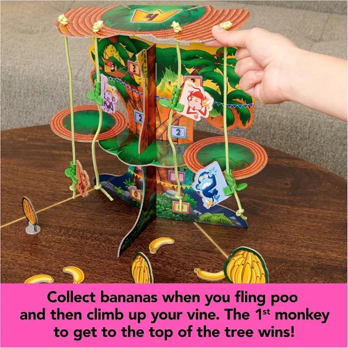 Vista 5 de Spin Master Games, Monkey See Monkey Poo, juego interactivo de mono para niños, incluye masa blanda perfumada de plátano, divertido juguete Monkey