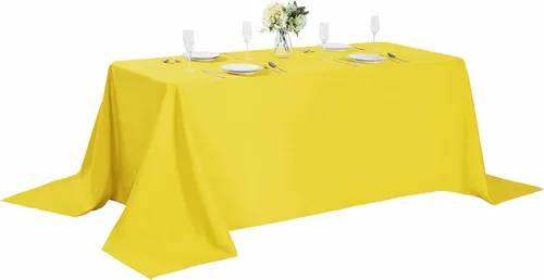Vista 35 de Mantel rectangular de tela de poliéster lavable de 60 x 120 pulgadas, para decoración de bodas, fiestas, comedores, banquetes