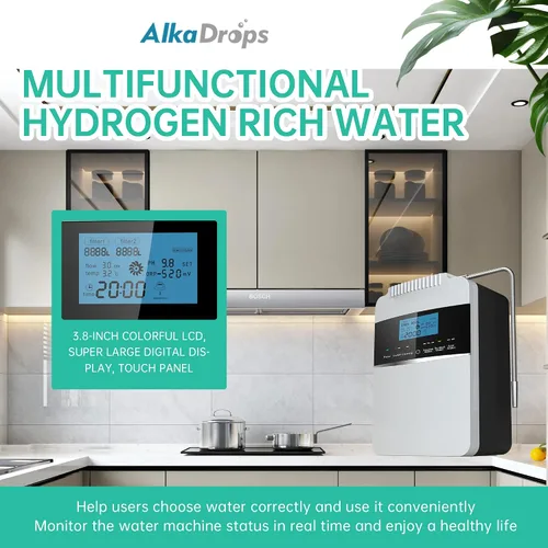 Vista 4 de Máquina purificadora de agua ionizador de agua ORP+500 a -800 PH 2.5-11.2 Ácido alcalino Agua El mejor sistema de filtración de agua alcalina