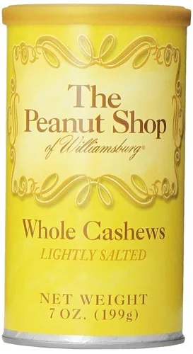 Vista 4 de The Peanut Shop of Williamsburg Anacardos ligeramente salados 10.5oz lata