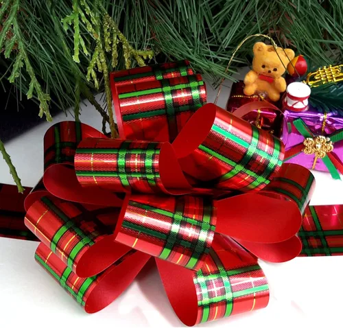 Vista 6 de GiftWrap Etc. Lazos de regalo - 5 pulgadas de ancho, juego de 9, otoño Estampados navideños 1