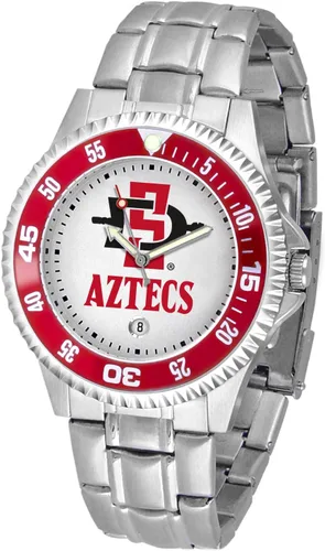Vista 29 de SunTime Reloj de cuarzo de 1.575 in para hombre, correa de acero inoxidable de 0.787 in, esfera Gameday