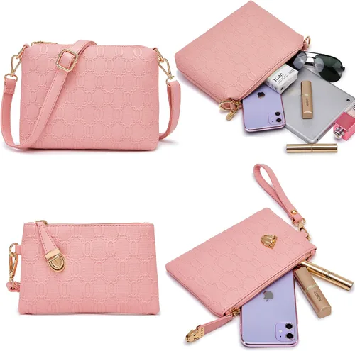 Vista 69 de Bolsos de mano de moda para mujer, bolsa de hombro, asa superior, bolsa de mano, juego de 4 piezas