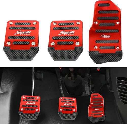 Vista 8 de Pack-3 Juego de almohadillas antideslizantes para pedal de automóvil, fundas para pedal de acelerador, protectores de pedal de freno de automóvil