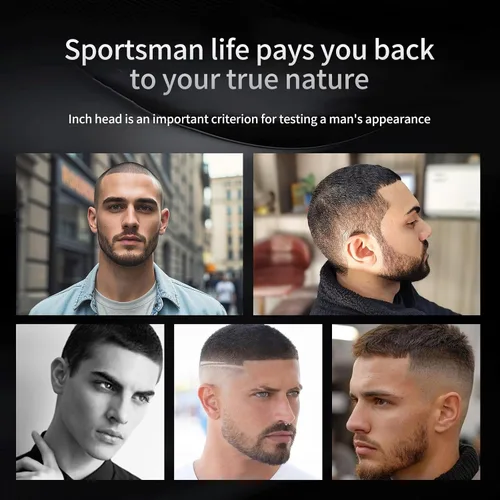 Vista 2 de Juego de cortapelos para hombre, inalámbrico, eléctrico, corto, kit de aseo profesional para hombres, recortadores personales impermeables, corte
