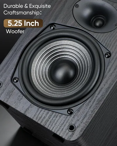 Vista 5 de Saiyin Altavoces pasivos de estantería de 3 vías Woofer de 5.25 pulgadas Negro