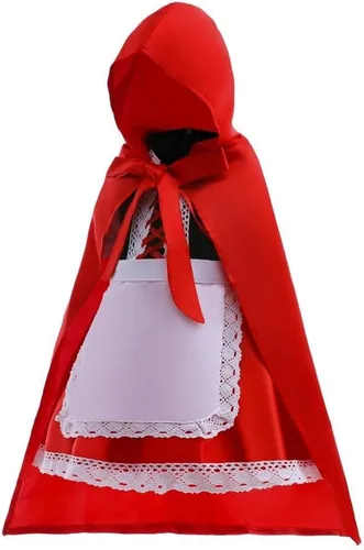Vista 2 de Dressy Daisy Storybook - Disfraz de niña con capucha roja con capa para niñas pequeñas, talla 2T a 10