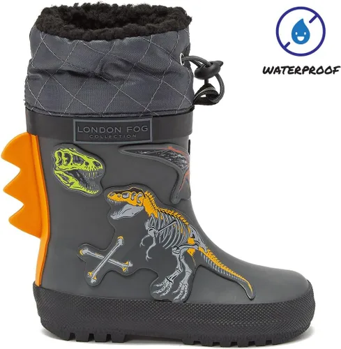 Vista 2 de London Fog Toby Botas de lluvia y nieve para niños pequeños, botas de nieve de invierno impermeables aisladas para niños pequeños, tallas de niños