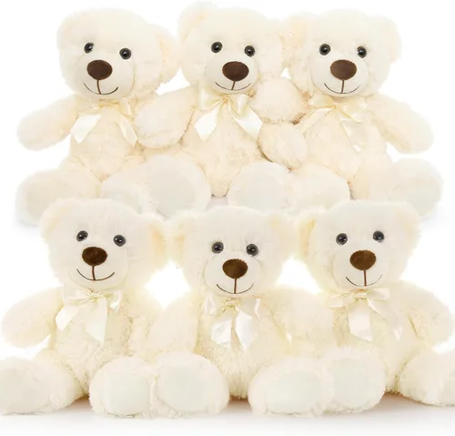 Vista 17 de MorisMos 10 Osos de Peluche a Granel para Baby Shower, Osos de Peluche Lindos de 14 Pulgadas Animales de Peluche de Felpa, Pequeños Osos de Peluche
