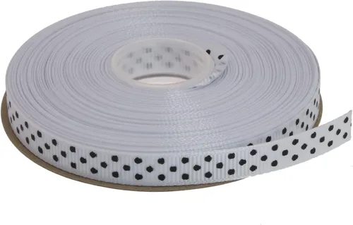 Vista 54 de Cinta de grogrén de lunares de 25 yardas cada rollo 100% poliéster (1 pulgada, beige)