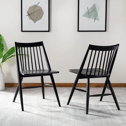 Vista 8 de Safavieh Home Collection Wren - Silla de comedor con eje de 19 pulgadas (2 unidades), color negro