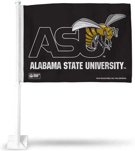 Vista 25 de Rico Industries Bandera de coche de doble cara de la NCAA, gran accesorio para automóvil