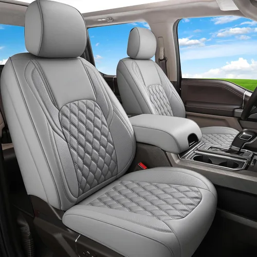 Vista 15 de Huidasource Fundas para asiento trasero de automóvil, de cuero (fila trasera, negro)