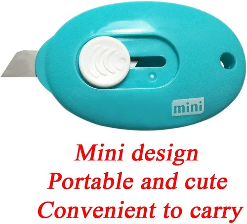 Vista 5 de Mini cuchillos utilitarios cortador de caja retráctil abrecartas (azul/rosa/blanco) 3 piezas