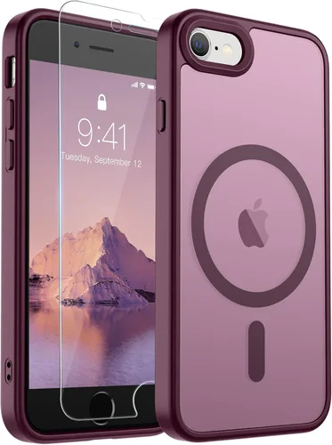 Vista 179 de SUPFINE Funda magnética para iPhone SE 2022 (3ª)/2020 (2ª), iPhone 8 (compatible con MagSafe) (protección contra caídas de grado militar), funda