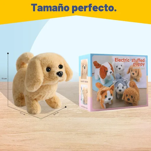 Vista 6 de KSABVAIA Juguete de Peluche Golden Retriever Cachorro Perro Electrónico Interactivo - Camina, Ladra, Mueve la Cola, se Estira, Compañero Animal