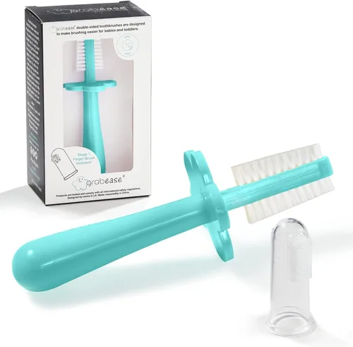 Vista 14 de grabease Cepillo de dientes de doble cara - Promueve el cepillado independiente y el cepillo de dientes para niños pequeños - Cepillo de silicona