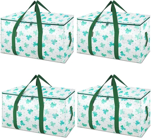 Vista 53 de BALEINE Paquete de 2 bolsas de mudanza de gran tamaño con asas reforzadas, bolsa de almacenamiento resistente para ropa, suministros de mudanza