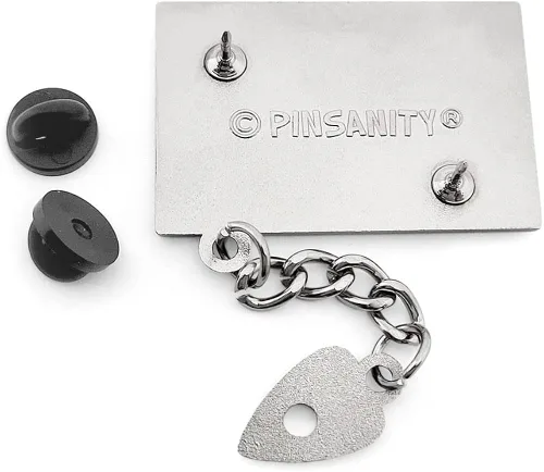 Vista 5 de Pinsanity Tablero Ouija negro con pin de solapa esmaltada con dije de planchette, Esmalte, Sin gemas.
