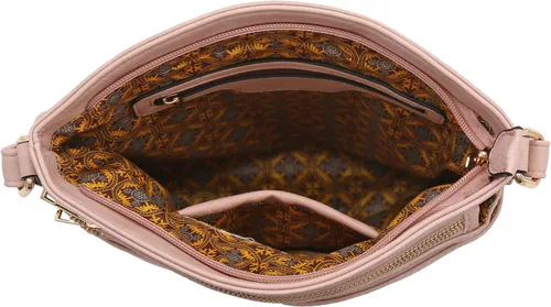 Vista 20 de Bolso cruzado grande con triple bolsillo con cremallera.