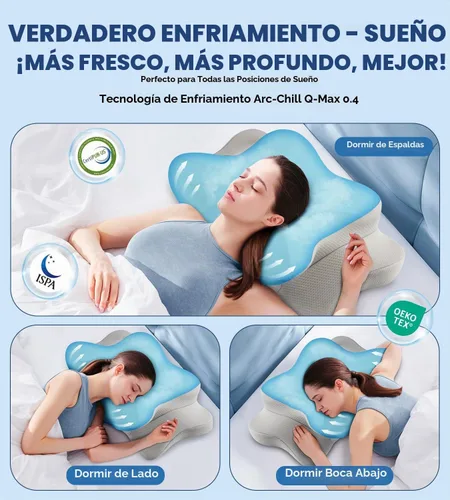 Vista 5 de DONAMA Almohada cervical para dolor de cuello, almohada ergonómica de 2-Gris