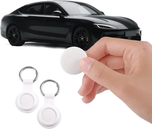 Vista 7 de Paquete de 2 rastreadores GPS y 2 llaveros para vehículos que funcionan con Find My (solo iOS) en tiempo real Mini localizador de automóvil oculto