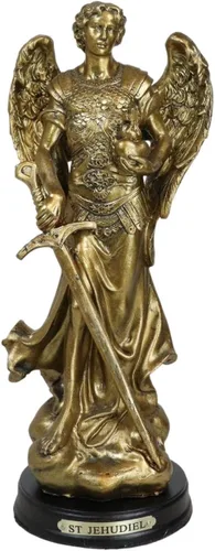 Vista 8 de Ebros - Estatua de Arcángel del Consejo Angélico de la Iglesia Católica Ortodoxa Oriental, estatua de 8 pulgadas de alto con placa de nombre