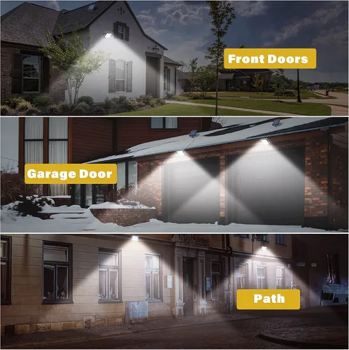 Vista 6 de Luces solares para pared exterior con sensor de movimiento, 56 LED ultra brillantes IP65 impermeables Luz solar separable para porche, cable de 16.4