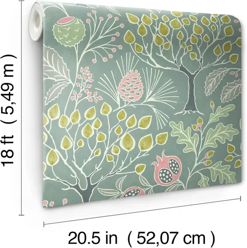 Vista 8 de Wall Pops - Papel tapiz autoadhesivo para jardín, color verde