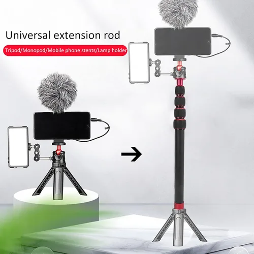 Vista 2 de Monopod de aleación de aluminio, 13.2-42.5 in/13.2-42.5 pulgadas, varilla de extensión universal de trípode de tornillo de 1/4