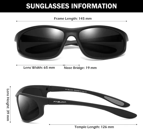Vista 4 de Gafas de sol deportivas polarizadas para hombres, ciclismo, conducción, pesca, protección UV400