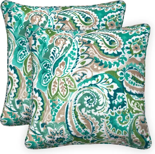 Vista 16 de Honeycomb Fundas de almohada cuadradas para exteriores, 18 x 18, paquete de 2 Boheme