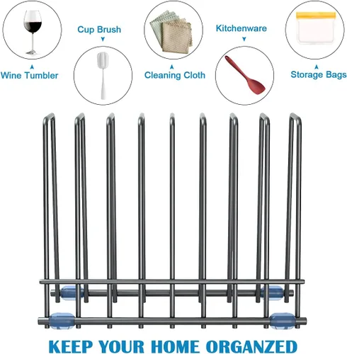 Vista 4 de Estante de bolsas de almacenamiento reutilizables, soporte inoxidable para bolsas de almacenamiento reutilizables, soporte de secado para bolsas