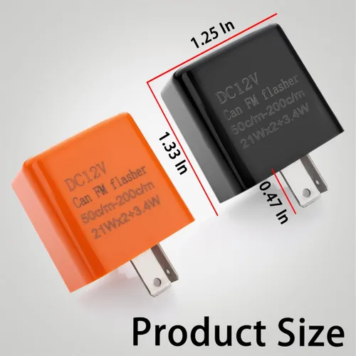 Vista 2 de AICEL Relé de intermitente LED de 2 pines electrónico, paquete de 4, relé de intermitente ajustable de velocidad de 12V para señal de giro