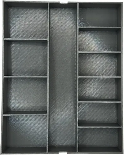 Vista 2 de GarageInOrder Soporte para brocas de impacto impreso en 3D diseñado para DEWALT Medium ToughCase (solo inserto) (gris industrial, 11 compartimentos)