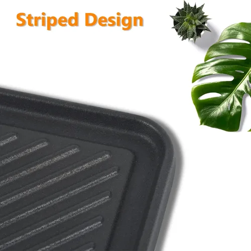 Vista 6 de GasSaf Plancha reversible de hierro fundido, sartén de doble cara perfecta para estufas y parrillas de gas, 10 x 10 pulgadas
