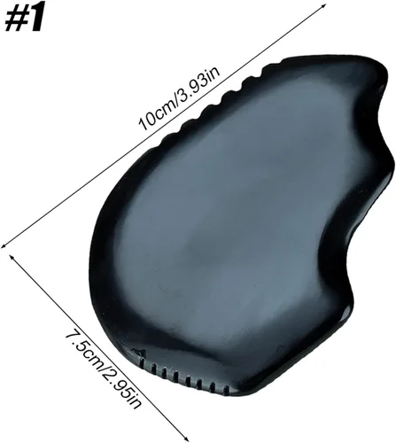 Vista 2 de Gua Sha Herramientas de masaje corporal de 9 bordes Gua Sha Bian piedra Gua Sha con crestas Gua Sha, herramienta de masaje para raspar 1 pieza