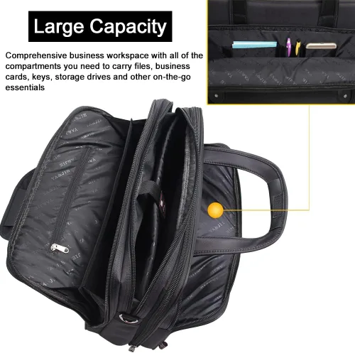 Vista 8 de Maletines grandes para hombres bolsa de lona para computadora portátil bolsa de trabajo bolsas de trabajo bolsa de negocios para hombre de oficina