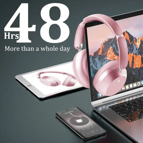 Vista 5 de Wentronic Y04 - Audífonos inalámbricos Bluetooth sobre la oreja, sumérgete en cada ritmo con cancelación activa de ruido y sonido de alta