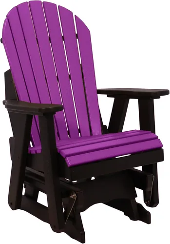 Vista 15 de Silla mecedora Aruba Adirondack de 2 pies, fabricada en Amish, madera de polietileno para exteriores, accesorios de acero inoxidable, fabricada