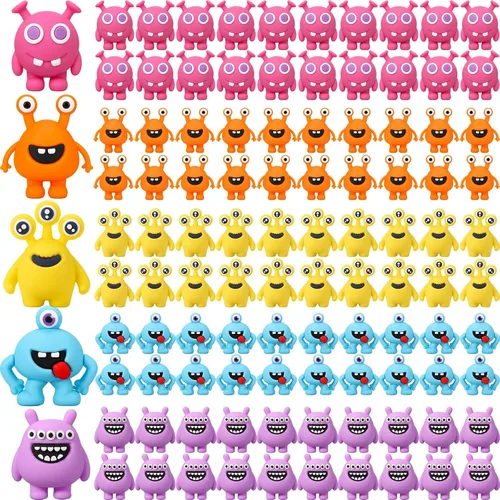 Vista 11 de Yinkin Mini figuras suaves de PVC Monster para fiesta, 50 piezas