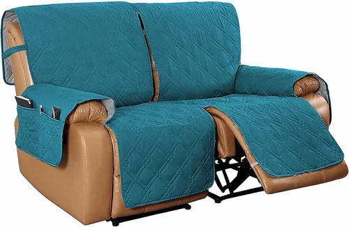 Vista 12 de Beacon Pet Funda para silla reclinable, funda elástica para sofá reclinable de 2/3 plazas, funda impermeable con bolsillos, protector de muebles