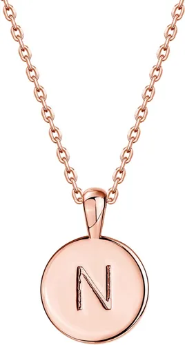 Vista 45 de PAVOI - Collar con dije de letra inicial chapado en oro de 14 quilates para mujer Collar con inicial alfabética de oro