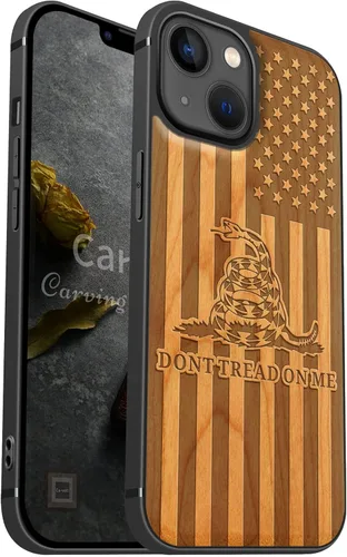 Vista 11 de Carveit Funda magnética de madera para iPhone 13 [madera natural y TPU suave] Funda protectora de madera única a prueba de golpes compatible