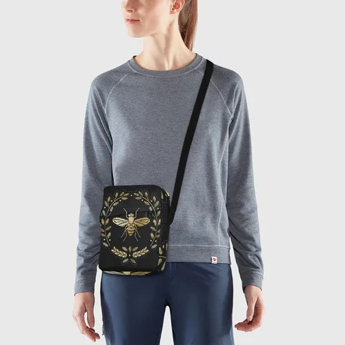 Vista 8 de Bolsa de mensajero bordada de abeja para mujeres y hombres, bolsa cruzada para el hombro, bolso cruzado con correa ajustable para viajes al aire